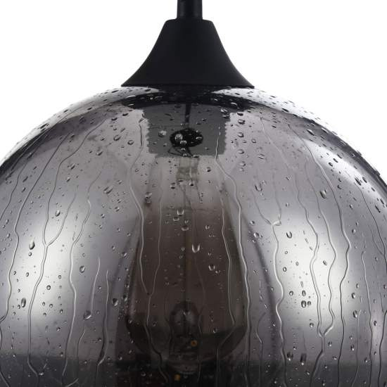 Sospensione Contemporanea Bergen Metallo Nero 1 Luce Diffusore Fumè T314-11-B