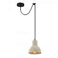 Lampadario Industrial Broni Metallo Nero 1 Luce Diffusore Calcestruzzo Grigio T434-PL-01-GR