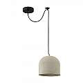 Lampadario Industrial Broni Metallo Nero 1 Luce Diffusore Calcestruzzo Grigio T451-PL-01-GR