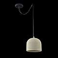 Lampadario Industrial Broni Metallo Nero 1 Luce Diffusore Calcestruzzo Grigio T451-PL-01-GR