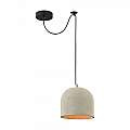 Lampadario Industrial Broni Metallo Nero 1 Luce Diffusore Calcestruzzo Grigio T451-PL-01-GR
