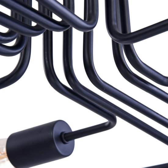 Plafoniera Moderna Gilbert Metallo Nero 12 Luci T532CL-12B