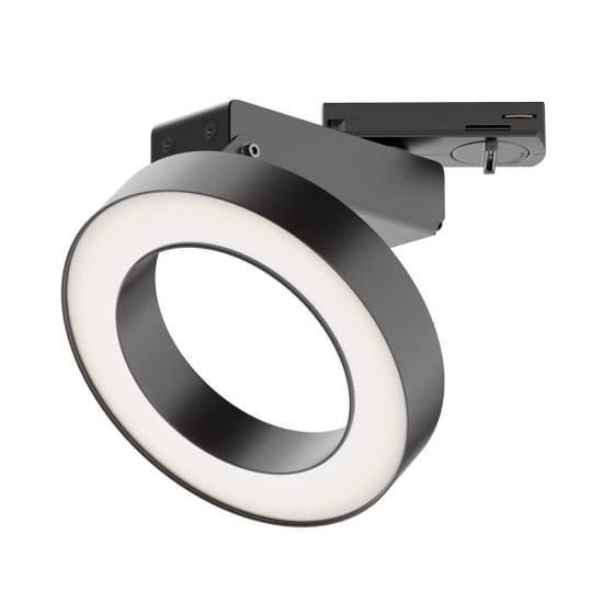 Faretto Per Binario Orientabile Rim In Metallo Nero E Bianco 1 Luce Calda TR044-1-12W3K-B