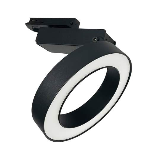 Faretto Per Binario Orientabile Rim In Metallo Nero E Bianco 1 Luce Calda TR044-1-12W3K-B