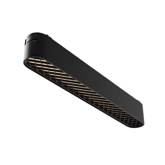 Base Di Illuminazione Binario Moderno Basis Grid Alluminio Nero Luce Calda 12W TR084-1-12W3K-B