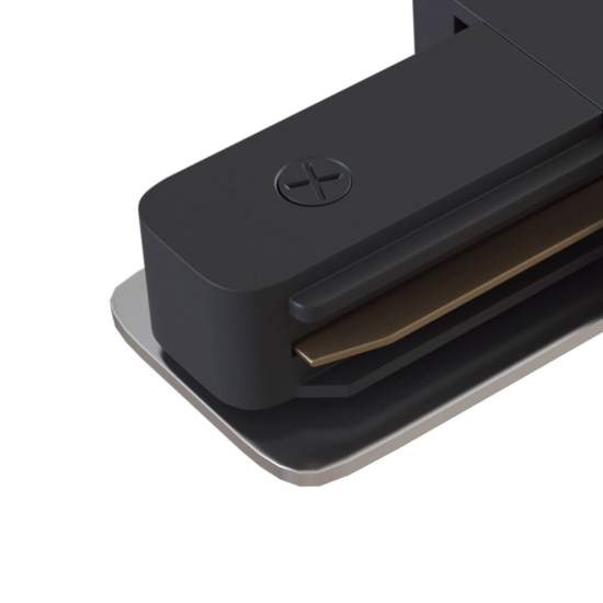 Connettore Bilaterale Per Binario In Alluminio Nero TRA002C-11B