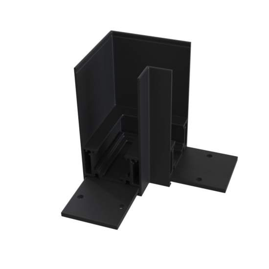 Accessorio Binario Con Spessore 8Cm Angolare Moderno Alluminio Nero TRA004CL-21B