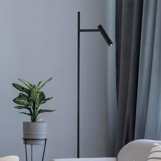 Piantana Lampada Da Terra Moderno Estudo Metallo Nero 1 Luce Led 11W Z010FL-L8B3K