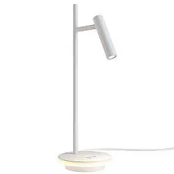 Lampada Da Tavolo Moderno Estudo Metallo Bianco 1 Luce Led 9W