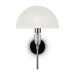 Applique Contemporanea Prima Metallo Cromo Diffusore Cotone Bianco