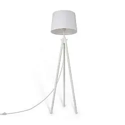 Piantana Contemporanea Calvin Metallo Bianco 1 Luce Con Diffusore In Tessuto