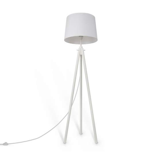 Piantana Contemporanea Calvin Metallo Bianco 1 Luce Con Diffusore In Tessuto Z177FL-01W