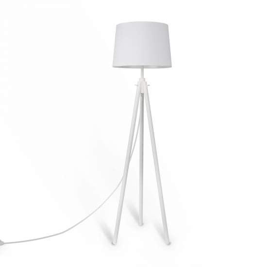 Piantana Contemporanea Calvin Metallo Bianco 1 Luce Con Diffusore In Tessuto Z177FL-01W