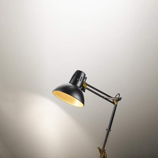 Lampada Da Scrivania Moderna Arc Nero E Oro 1 Luce E27 4025NOR
