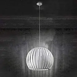 Lampadario In Metallo Contemporaneo Slice Cromo Bianco 1 Luce E27 Grande