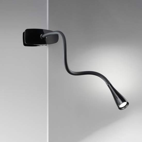 Lampada Da Scrivania In Metallo Moderna Clip Snake Nero Led 5913N