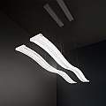 Lampadario Moderno Bend Metallo E Alluminio Bianco Led 6364BCT