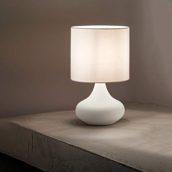 Lampada Da Scrivania In Metallo Contemporanea Paul Bianco 1 Luce E27 6504B