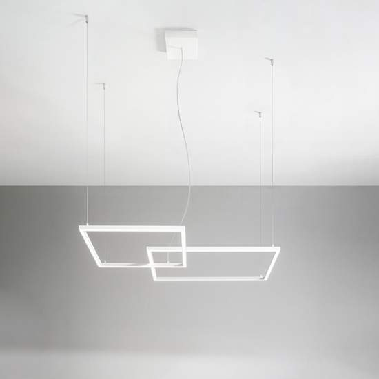 Lampadario In Alluminio Industrial Cross Bianco Led 6593BCT