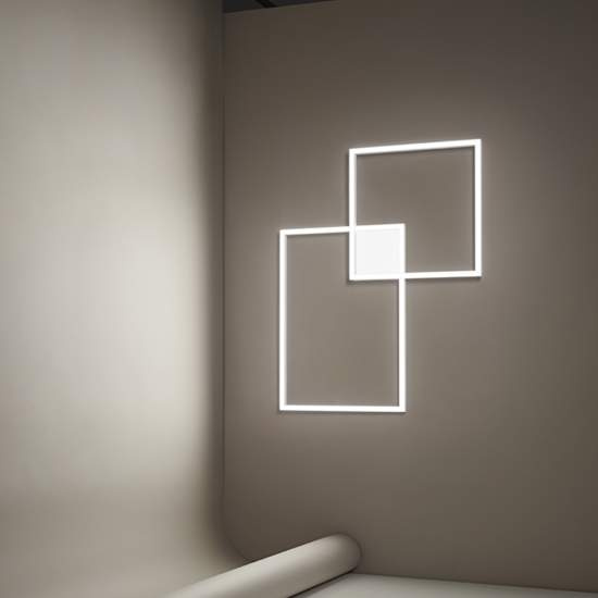 Plafoniera In Alluminio Industrial Cross Colore Bianco Led 6596BCT