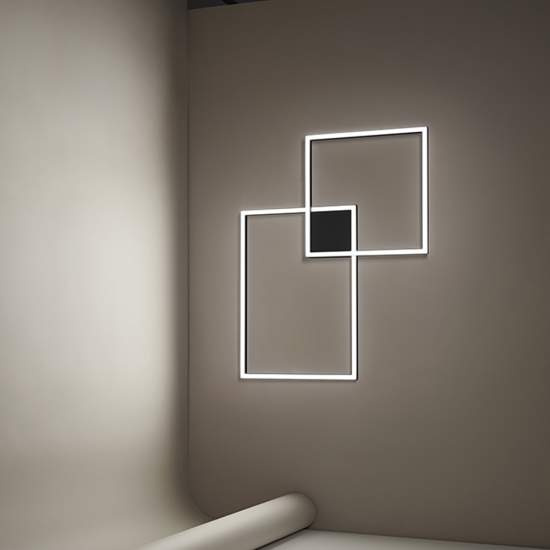 Plafoniera In Alluminio Industrial Cross Colore Nero Led 6596NCT