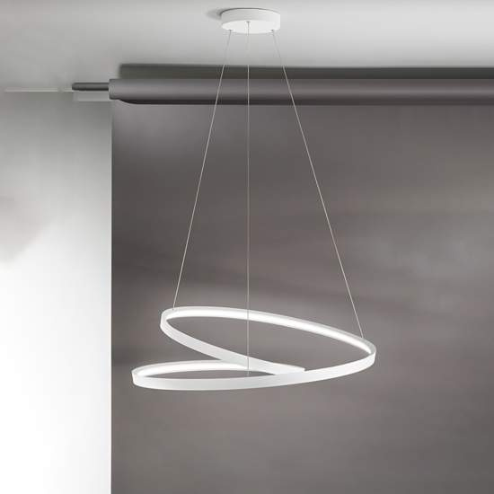 Lampadario Moderno Ritmo Bianco Led Piccolo 6618BLC