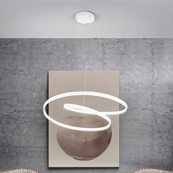 Lampadario Moderno Ritmo Bianco Led Piccolo 6618BLC