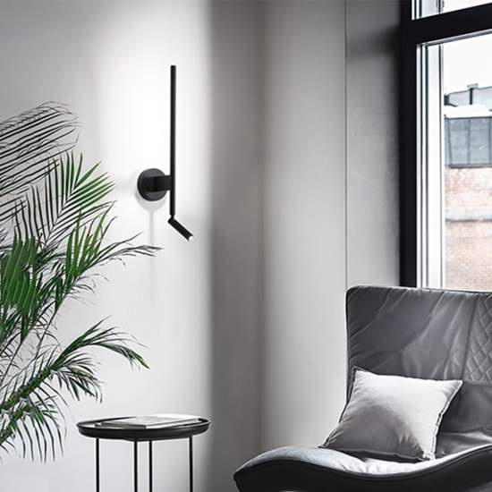 Applique In Metallo Moderna Ramon Nero Led 6654NLC
