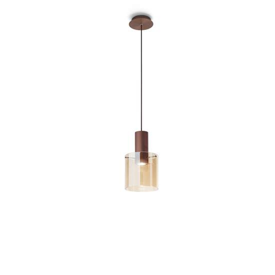 Lampadario In Alluminio Contemporaneo Hugo Oro 1 Luce 6664AM