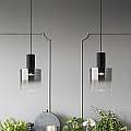Lampadario In Alluminio Contemporaneo Hugo Nero 1 Luce 6664SP