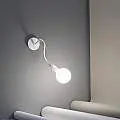 Applique In Metallo Moderna Bulbo Bianco 1 Luce E27 Orientabile 6682B