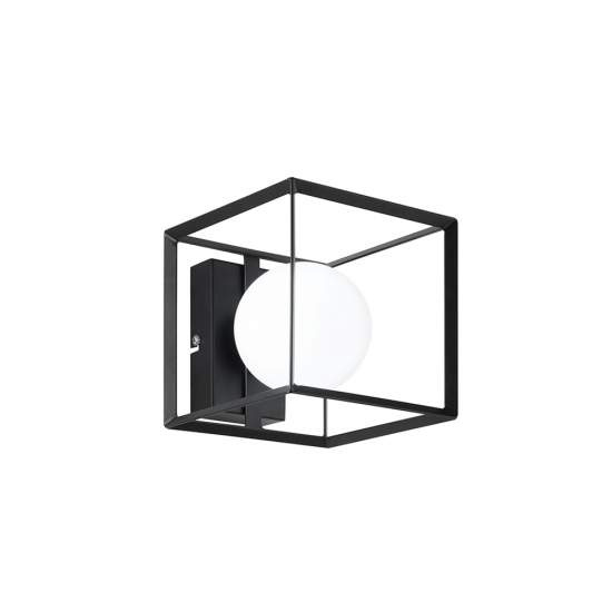 Applique In Metallo Industrial Cube Nero 1 Luce 6691N