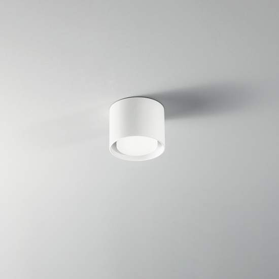 Plafoniera In Alluminio Moderna Geo Bianco 1 Luce 6740B