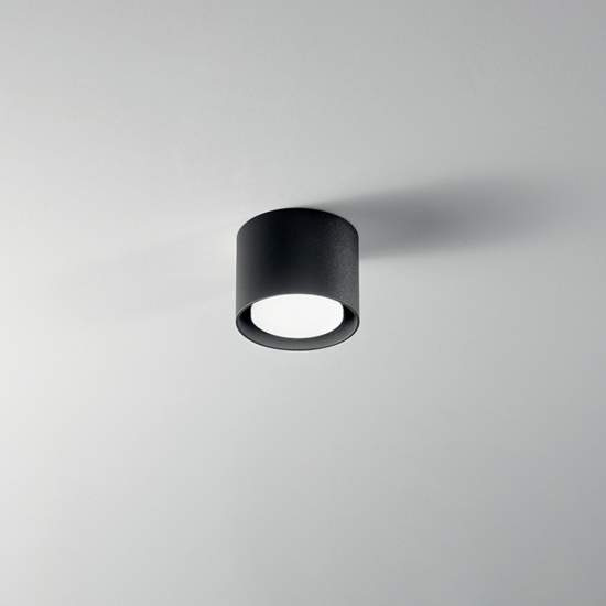 Plafoniera In Alluminio Moderna Geo Nero 1 Luce 6740N