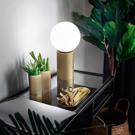 Lampada Da Scrivania Contemporanea Birillo Oro 1 Luce E14 Grande 6764OR