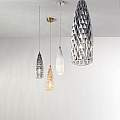 Lampadario In Metallo Contemporaneo Flut Oro 1 Luce E27 6768AM