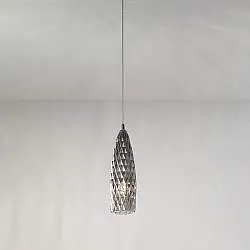Lampadario In Metallo Contemporaneo Flut Cromo 1 Luce E27