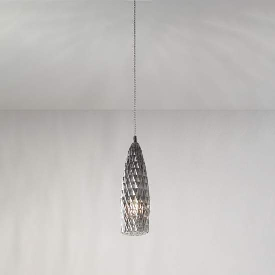Lampadario In Metallo Contemporaneo Flut Cromo 1 Luce E27 6768FU