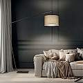 Piantana In Metallo Contemporanea Zoe Marrone 1 Luce E27 6876MM