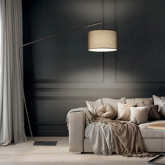 Piantana In Metallo Contemporanea Zoe Marrone 1 Luce E27 6876MM