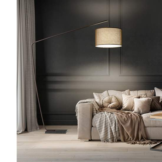 Piantana In Metallo Contemporanea Zoe Marrone 1 Luce E27 6876MM
