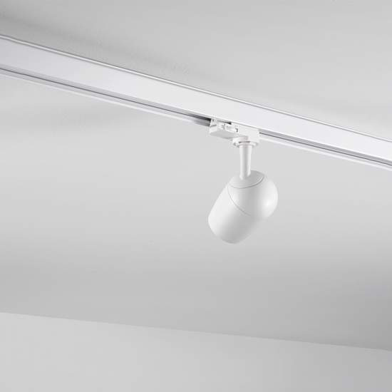 Faretto In Alluminio A Led Tondo Per Sistema In Binario Bianco Orientabile 6886B