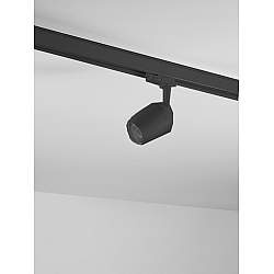 Faretto In Alluminio A Led Tondo Per Sistema In Binario Nero Orientabile Faretto In Alluminio A Led Tondo Per Sistema In Binario Nero Orientabile