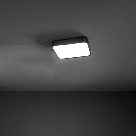Plafoniera Quadrata Moderna Banner Nera Led 39Cm 6988NLC