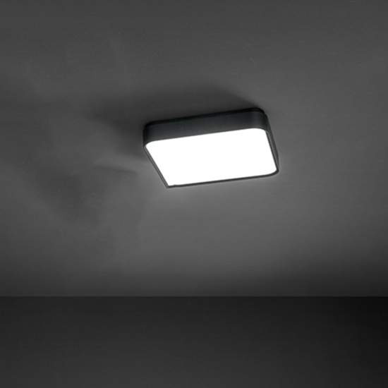 Plafoniera Quadrata Moderna Banner Nera Led 49Cm 6990NLC