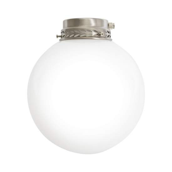 Kit Luce Vetro Bianco Sfera Piccola Con Portalampada Cromo Lucido 7053CL