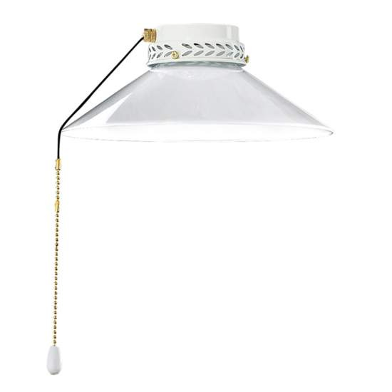 Kit Luce Vetro Bianco Piccolo Con Portalamapada Bianco 7055B