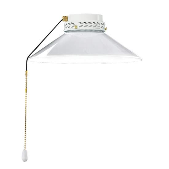 Kit Luce Vetro Bianco Piccolo Con Portalamapada Cromo Lucido 7055CL