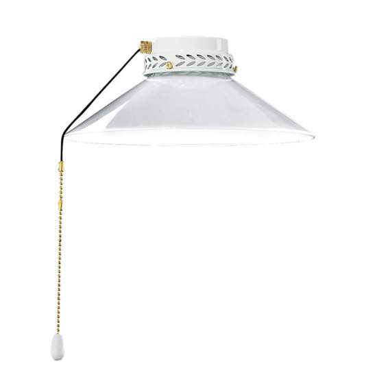 Kit Luce Vetro Bianco Piccolo Con Portalamapada Ottone Brunito 7055OB