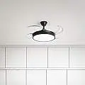 Ventilatore Metallo Nero Opaco Led 36W 4 Pale Acrilico Trasparente Open Plus 7167NCT